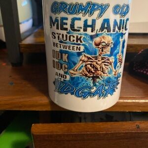 White "Grumpy Old Mechanic" Ceramic Coffee Mug